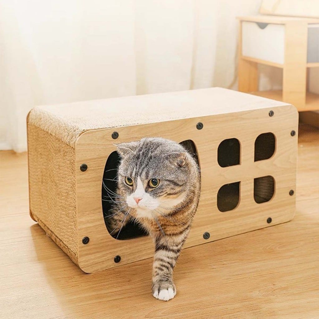 บ้านกล่องลับเล็บแมว ที่ลับเล็บแมว กล่องลูกฟูก ฝนเล็บ กล่องลูกฟูก ลับเล็บแมว